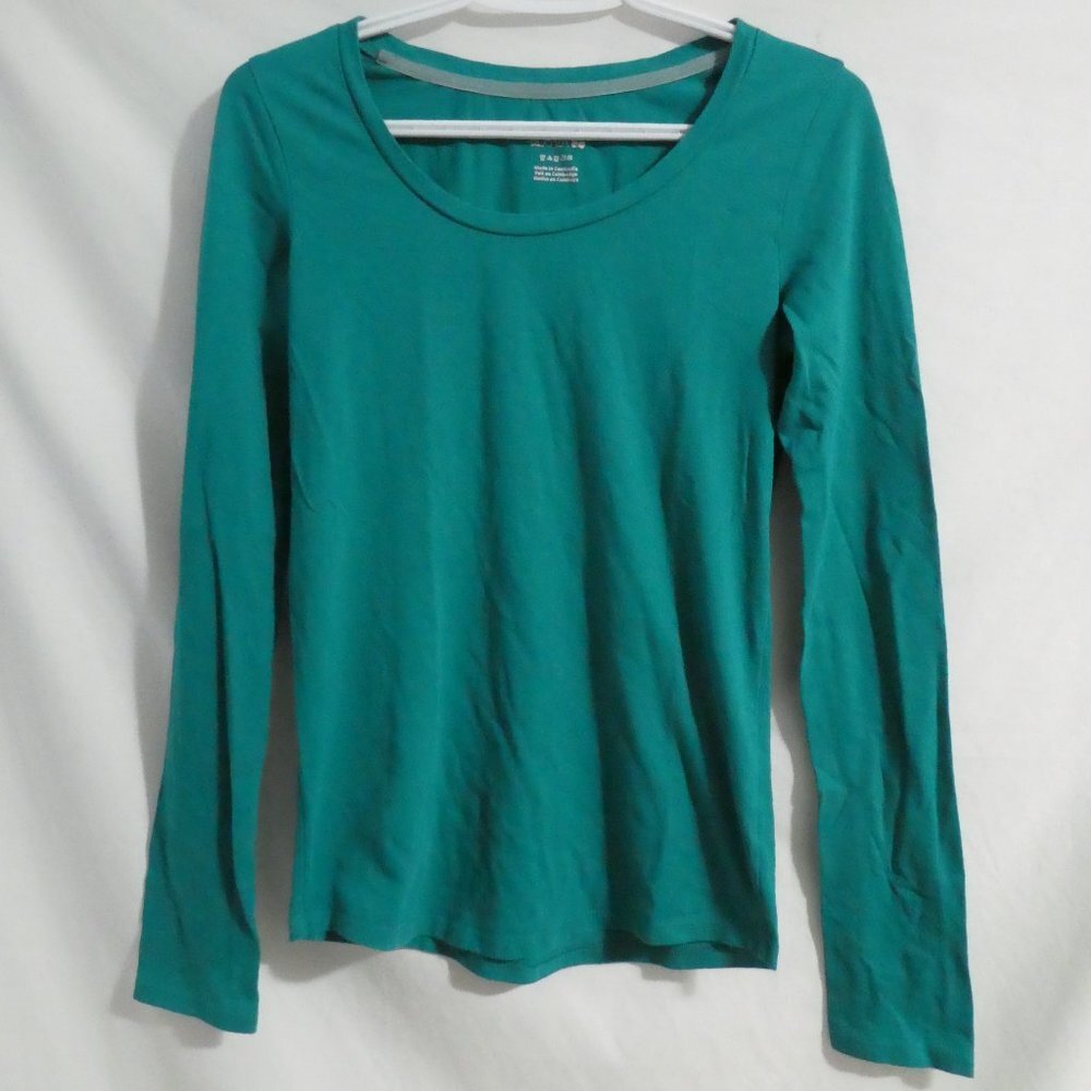 LA SENZA, green long sleeve pullover shirt, xs, extra small, BNWOT
